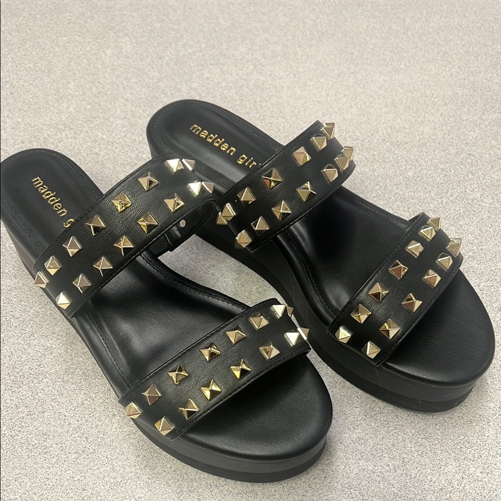 Madden Girl Black Studded Sandals
